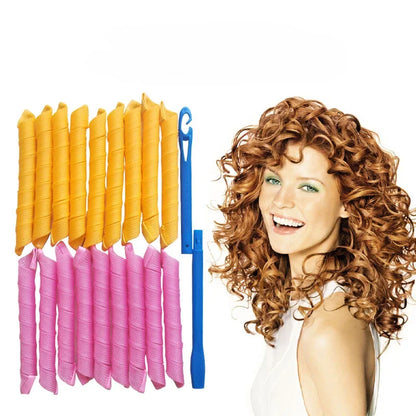 Spiral Heatless Hair Curlers
