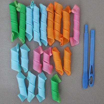 Spiral Heatless Hair Curlers
