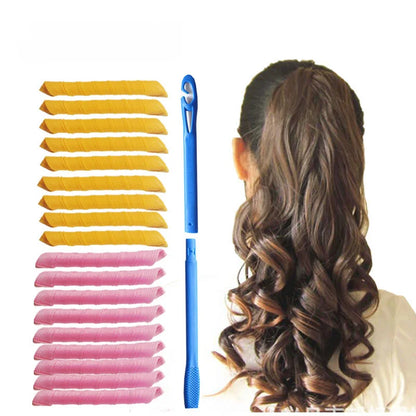 Spiral Heatless Hair Curlers
