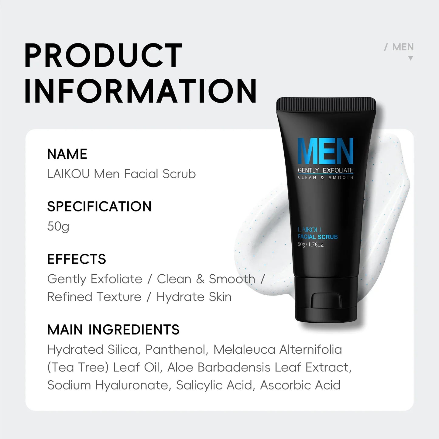 LAIKOU Men's Deep Cleansing Facial Scrub