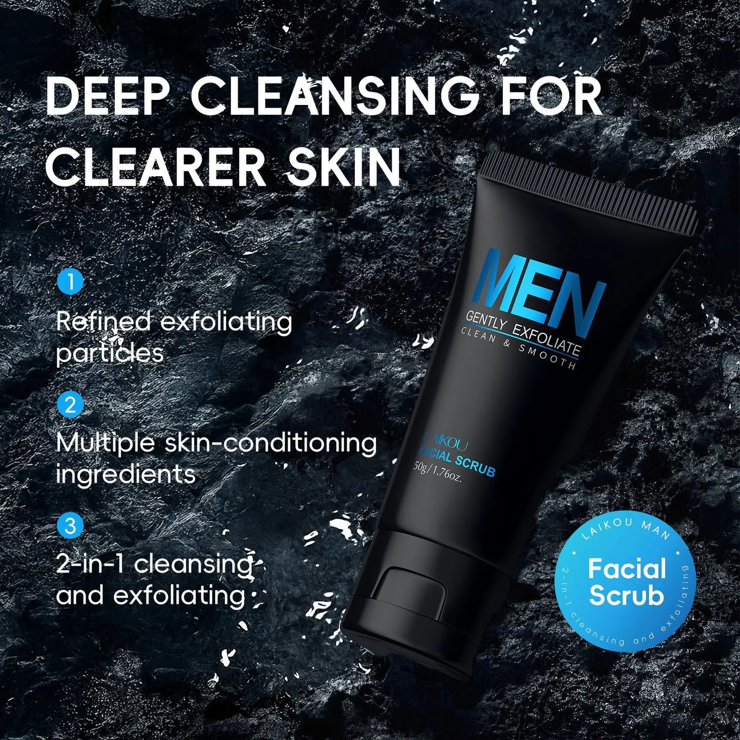 LAIKOU Men's Deep Cleansing Facial Scrub