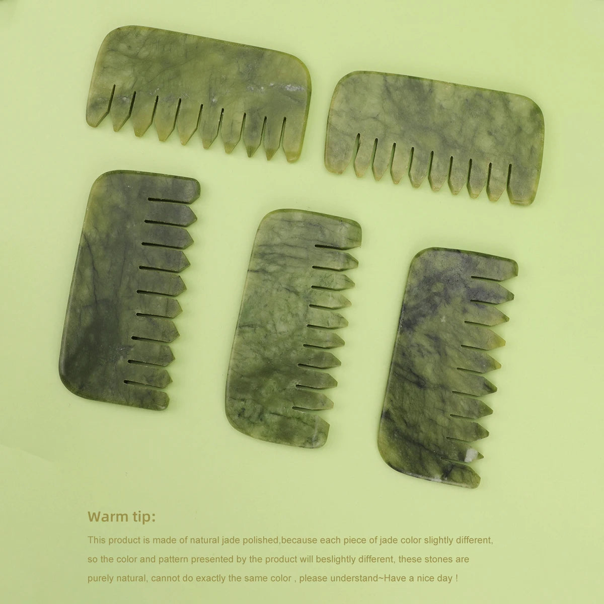 Natural Jade Scalp Massage Comb