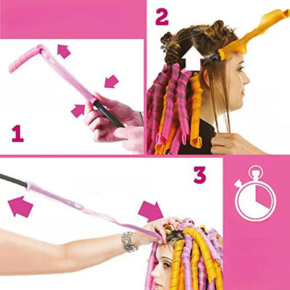 Spiral Heatless Hair Curlers