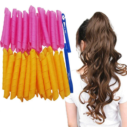 Spiral Heatless Hair Curlers